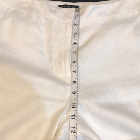 Talbots White Pure Irish Linen Pants Fully Lined Faux Front and Back Pockets-16P - Picture 6 of 9